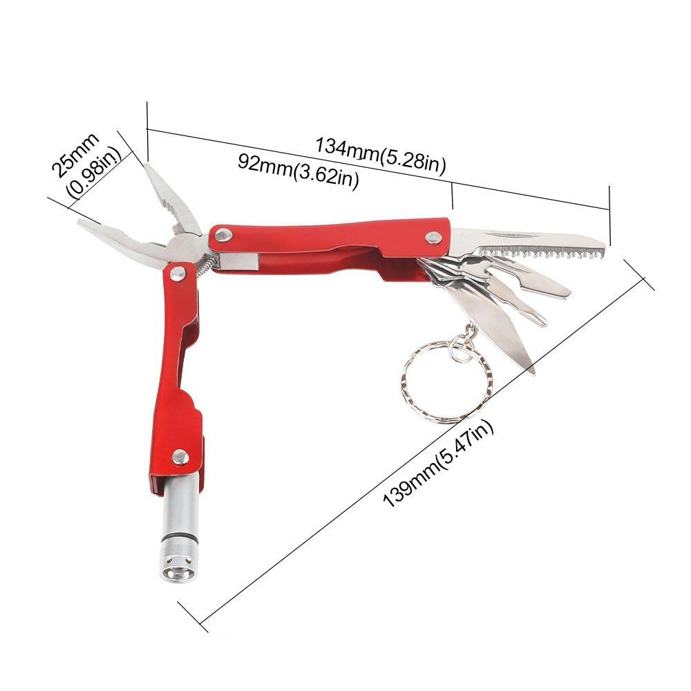Mini Multitool Pliers with Led Light Lightweight Folding Pliers Stainless Steel Antirust Outdoor Tools Electrical Equipment