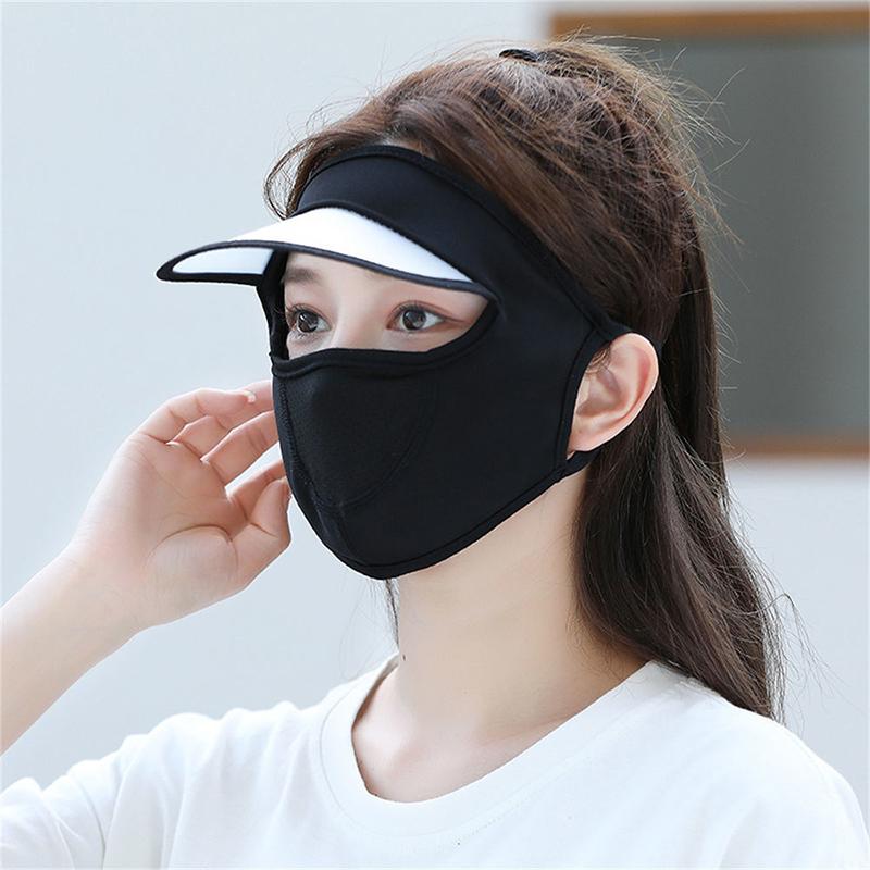 1Pieces Summer Ice Silk Mask UV Protection Face Cover Sunscreen Veil Face With Brim Outdoor Cycling Mountaineering Scarf