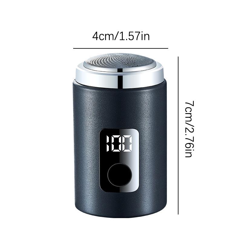 Мини-электробритва для мужчин с дисплеем питания, портативная, для деловых поездок, триммер для бороды, перезаряжаемая бритва с зарядкой через USB TypeC