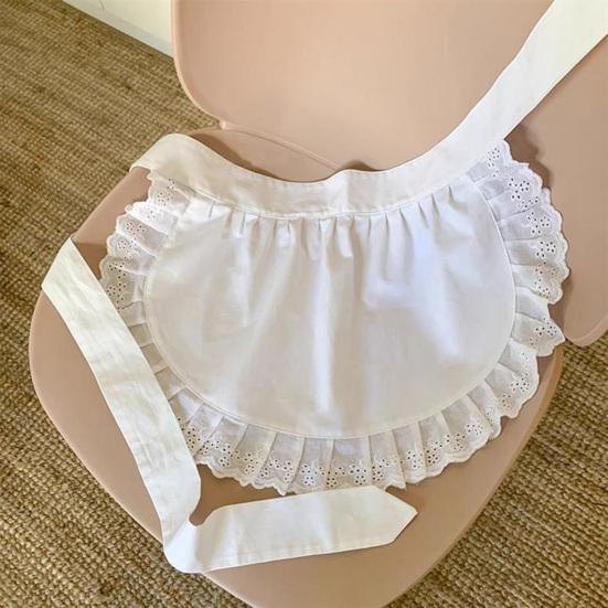 Косплей фартук горничной, фартук с оборками на талии для девочек, кухонный костюм, однотонный нарядный фартук, аксессуар для косплей-наряда