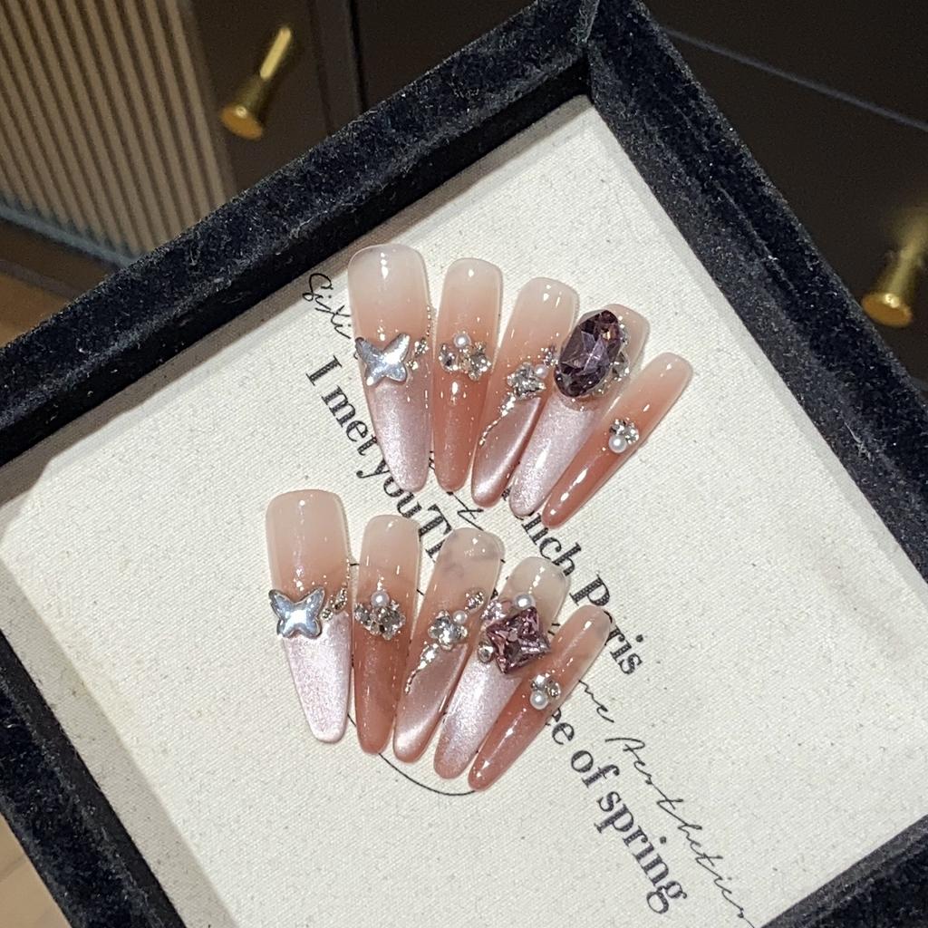 Проницаемый для льда персиково-розовый градиент с боковым светом, кошачий глаз, бутик K9 Diamond Falls Into Love Wear Armor