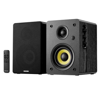 Sanyun SW206 Hi-Fi Полочная Акустическая Система со Студийной Мощностью 80 Вт Bluetooth и Аудио USB и Настольная МДФ Пульт Дистанционного Управления Черный 4-дюймовый Режим, Активный, 5.4, Оптический,