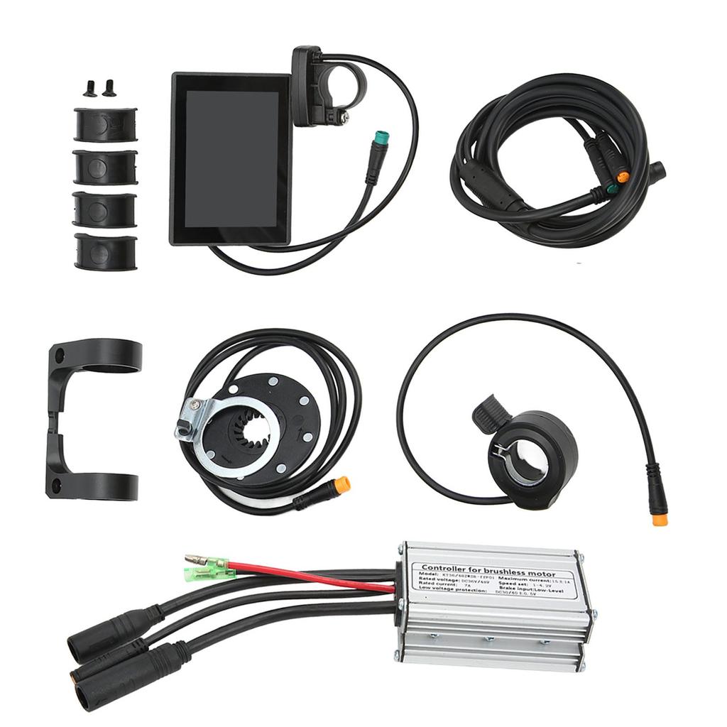 Комплект контроллера для электровелосипеда 15А Водонепроницаемый дисплей LCD8S 1 к 2 провода Велосипедный модифицированный комплект для 250 Вт 350 Вт бесщеточного двигателя