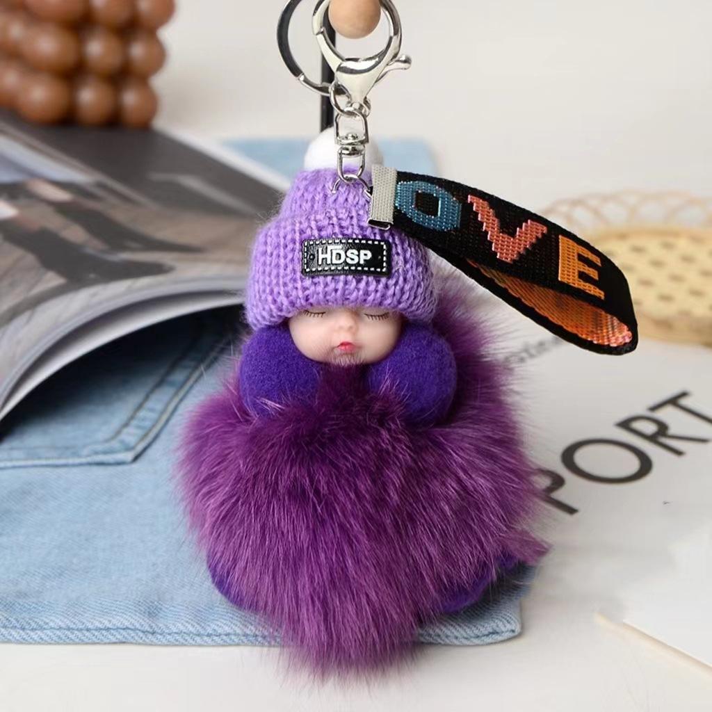 Новая мода, милая женская сумка, кулон, плюшевая подвеска, кукла для сна, автомобильный брелок, подвеска, Рождественский подарок