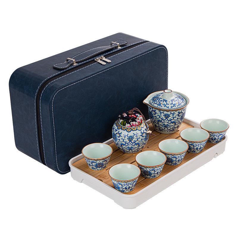 Travel tea set portable kung fu tea set outdoor express cup holiday business gifts to customers