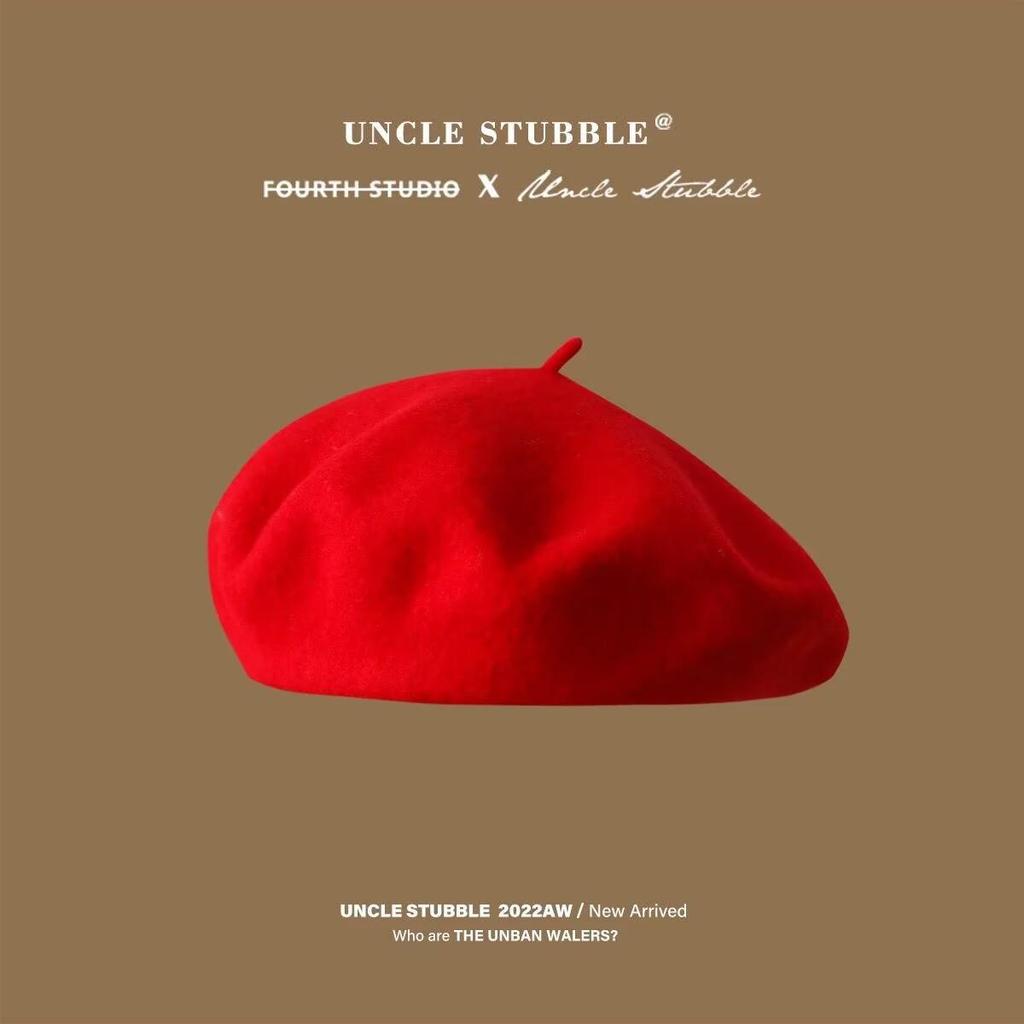 Женский ретро шерстяной берет: Универсальная фетровая шляпа на осень и зиму однотонной расцветки, в корейском стиле художника.