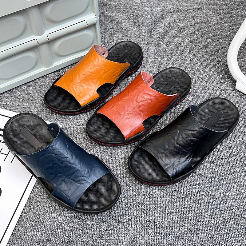 Summer Men's Sandals and Slippers 2024 Fashionable Casual Beach Shoes, Anti Slip and Wear-resistant Outdoor Sports Sandals