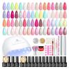 PEACECOLOR Гель-лак для ногтей Набор 39 шт. 22 шт. Цветной гель-лак 4 шт. Top Coat База UV-лак Стартовый набор для ногтей в подарок - Полный Весенне-Летний набор, и Покрытие, Свет,