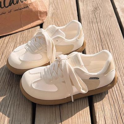 Летние сетчатые дышащие маленькие белые туфли женские туфли новые универсальные нишевые спортивные кеды кампусский ветер туфли с большой головой