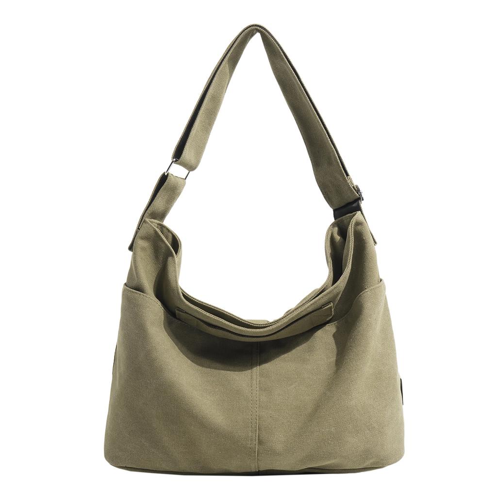 Large Capacity Canvas Crossbody Bags Women Solid Korea Messenger Bags Cotton Cloth Shoulder Bags Soft Packages