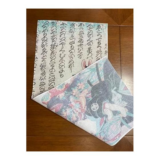 Utagawa Yoshifuji "Kiyomoto Ochito: Okaru Kanpei" Ukiyo-e Tenugui (Hand Towel) - Rabbit Motif, Japanese Traditional Art, 100% Cotton, Made in Japan