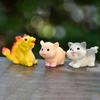 Мини-статуя китайского зодиака, красочная смола, дракон, кролик, миниатюрная фигурка, милый орнамент зодиака, домашний декор