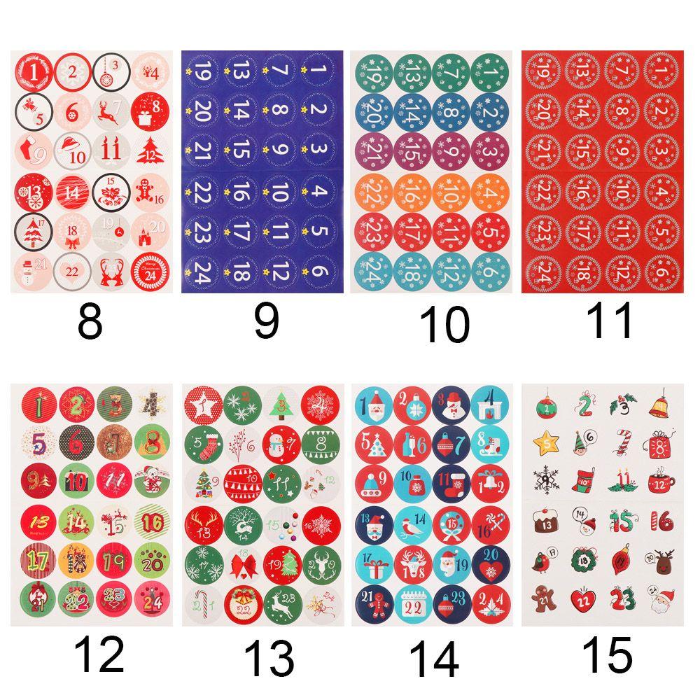 Biscuit Candy Self Adhesive Advent Calendar Number Christmas Label Paper Sticker Packaging Labels