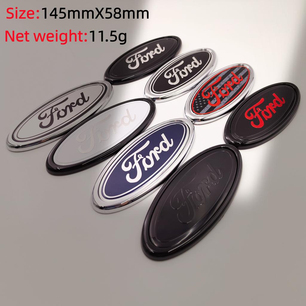 145mm Car Badge Front Grille Rear Trunk Hood Lid Logo Decor Cover Emblem For Ford Focus mk Fiesta Ranger Mondeo S-MAX Kuga Edge