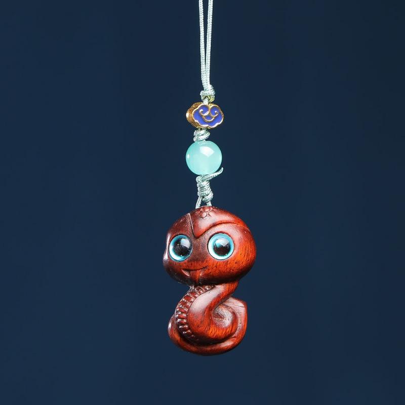 Cliff Cypress Zodiac Wood Carving Pendant Keychain