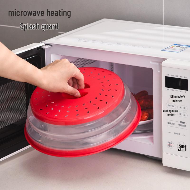 Microwave Splatter Guard & Silicone Folding Cover - Multi-Size, Fresh-Keeping & Heat-Resistant