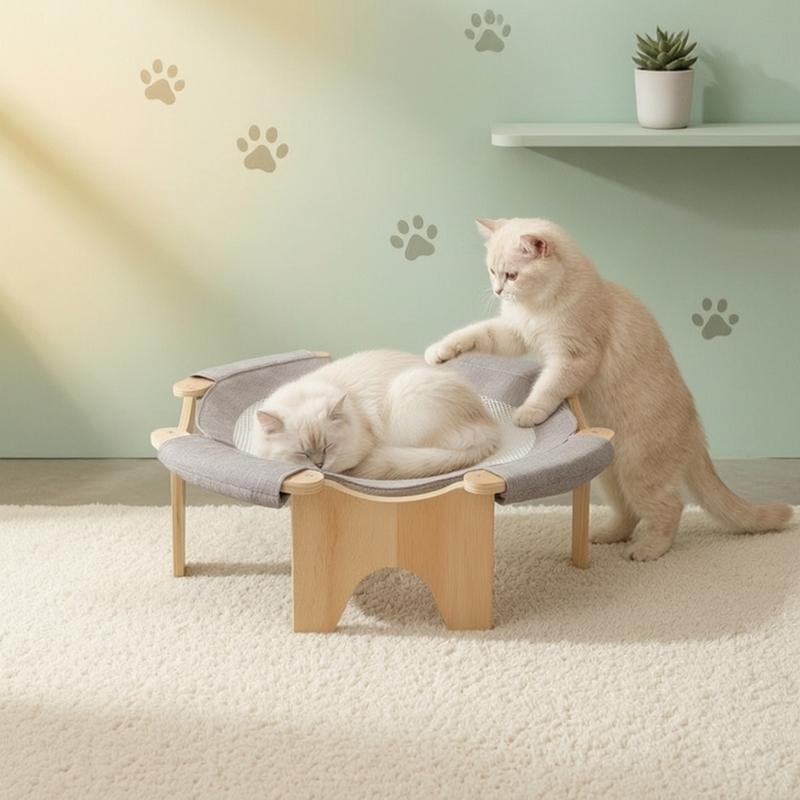 Elevated Cat Bed Breathable Raised Cat Bed Furniture Long-Lasting Cozy for Cats, Indoor