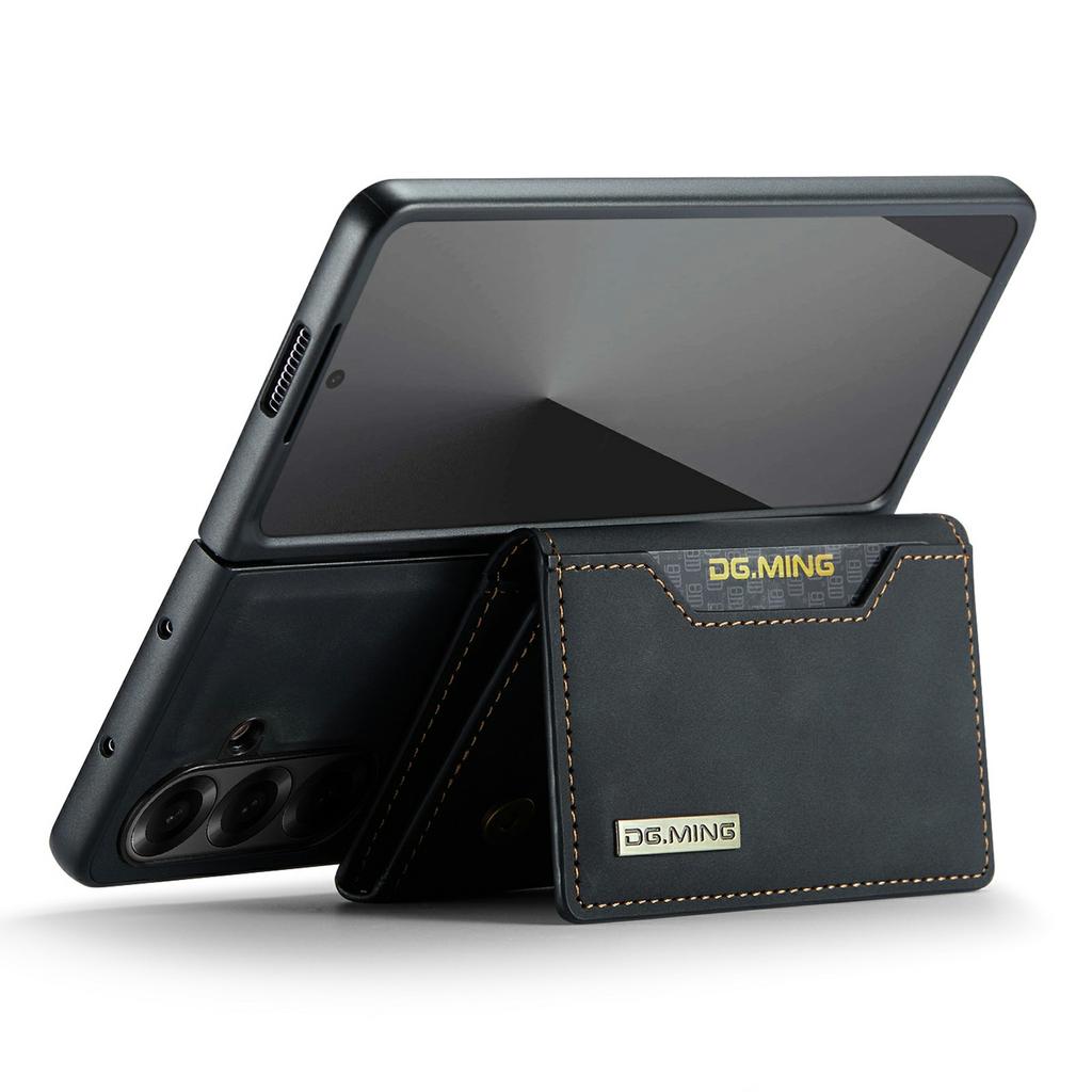 DG.MING M2 Series for Samsung Galaxy Z Fold7 5G Magnetic Case PU + PC + TPU Phone Cover Detachable Wallet Kickstand