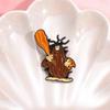 Eyecatching Character Cartoon Pin Brooch In Alloy With Cute And Angry Tree Style Stump