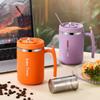 500ml 304 Stainless Steel Coffee Mug With Lid Tea Cup Thermal Mug With Tea Strainer And Straw Water Bottle For Gifts Drinkware