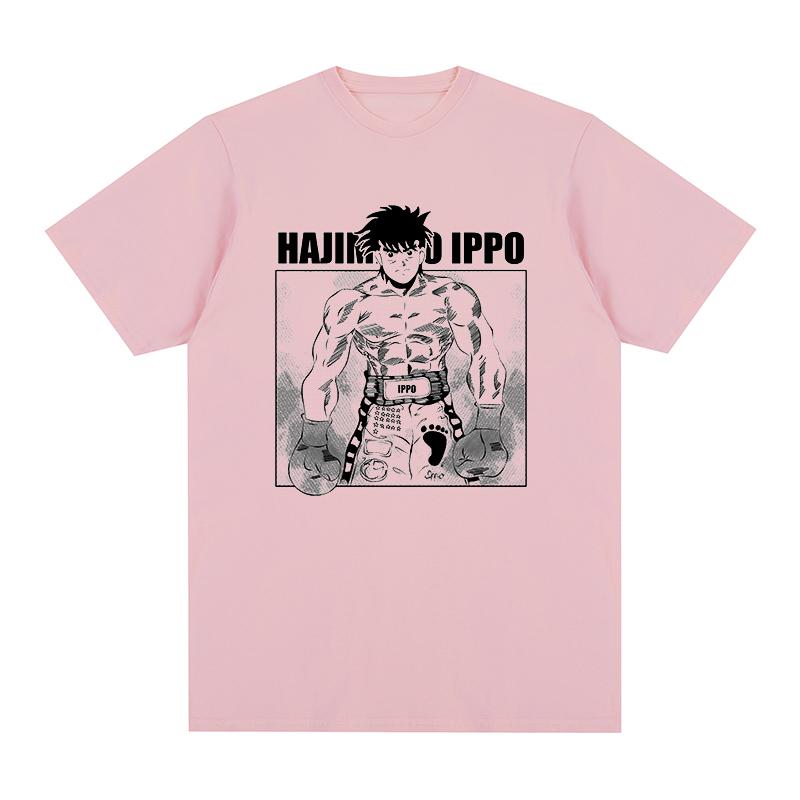 Винтажная хлопковая футболка Hajime No Ippo Аниме Макуноучи Летняя мода Аниме футболки Харадзюку Уличная одежда Футболки с коротким рукавом Унисекс