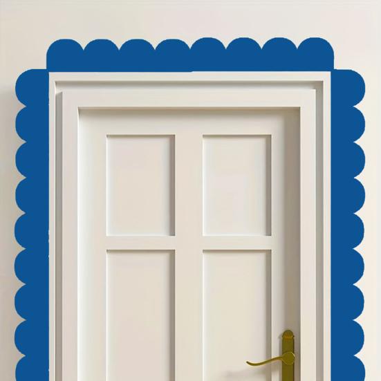 2Pcs Scalloped Wood Border Trim Wall Decoration Adhesive DIY Cabinet Shelf Door Window Frame Scalloped Edge Decorative Wood Strips