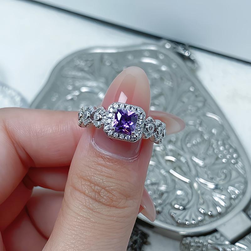 Фиолетовое Кольцо-Кольцо Сокровище Цир***** , Легкая Роскошь, Высокий Стиль, Изысканное Супер Сказочное Кольцо с Характером