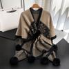 Elegant Classic Ethnic Style Knitted Plaid Shawl-women's Decorative Fall and Winter New Warm Fashion Wedding Evening Dress Shawl