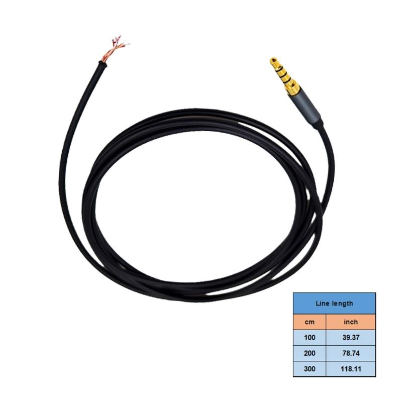 Replacement 3.5mm Stereo TRRS Male Plug Connection Cable Open End Bare Wire Line for Headset Headphone Repair