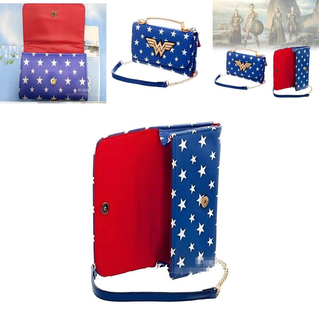 Wonder Woman Pu Leather Crossbody Bag With Metal Chain For Women Travel