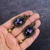 Серьги-ювелирные изделия из натурального шалфея с аметистом и медной проволокой 3,39 дюйма M6c84