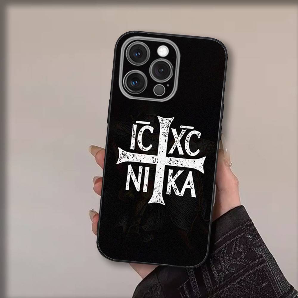Чехол для телефона для православных христиан для iPhone 17,16,15,14,13,12,11,Pro,Max,Plus,Air,X,XS,XR,SE,8,7,Mini,Мягкий Черный Funda