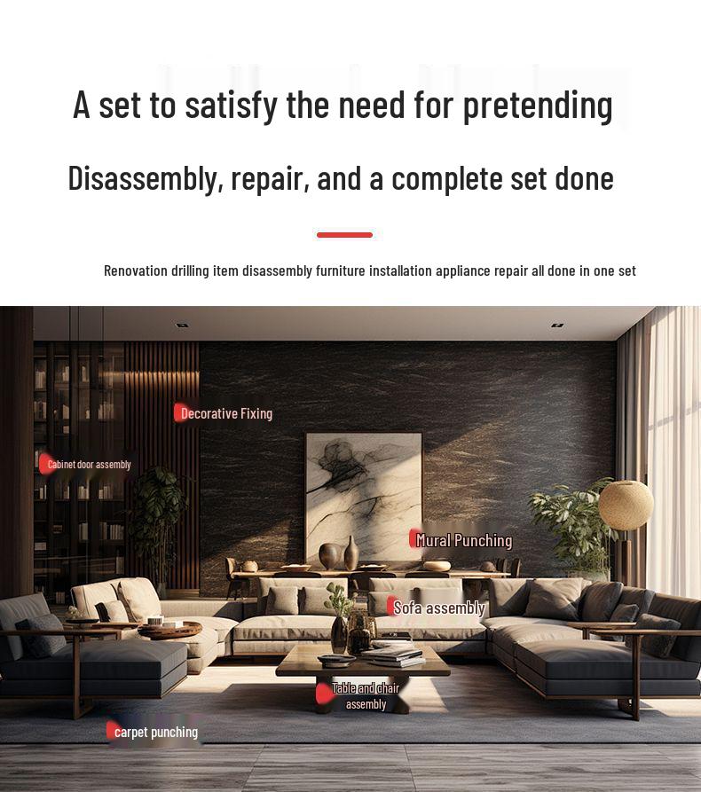 Перезаряжаемый многофункциональный набор электроинструментов для электриков и плотников