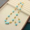 Small Fresh Turquoise Necklace Ot Buckle Retro Temperament Seaside Vacation Style Necklace