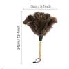 Feather Duster Non Shedding Wooden Handle Anti Static Reusable Dust Brush for Home Ceiling Corner Furniture Gap Cleaning