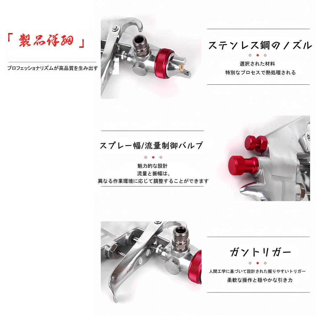 C Beilai F-75-G Gravity-Fed Pneumatic Paint Spray Gun with 1.5mm Diameter, 400ml Cup Capacity, Easy Operation, and Improved Performance