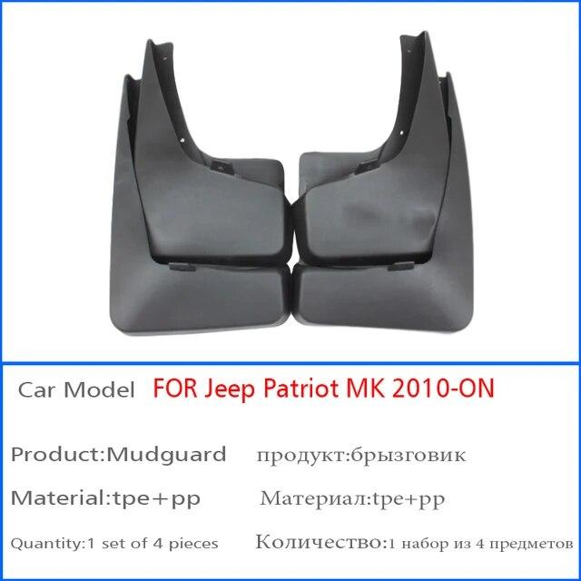 Front Rear 4pcs Mud Flaps for Jeep Patriot MK Fender Mud Flap Splash Guard Fenders Mudguards  Car Accessories 2010-