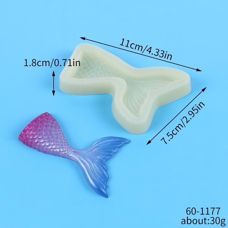 Mermaid Tail Silicone Resin Mold DIY Ocean Mermaid Shell Conch Fondant Chocolate Cupcake Gumpaste Baking Cake Decorating Tools