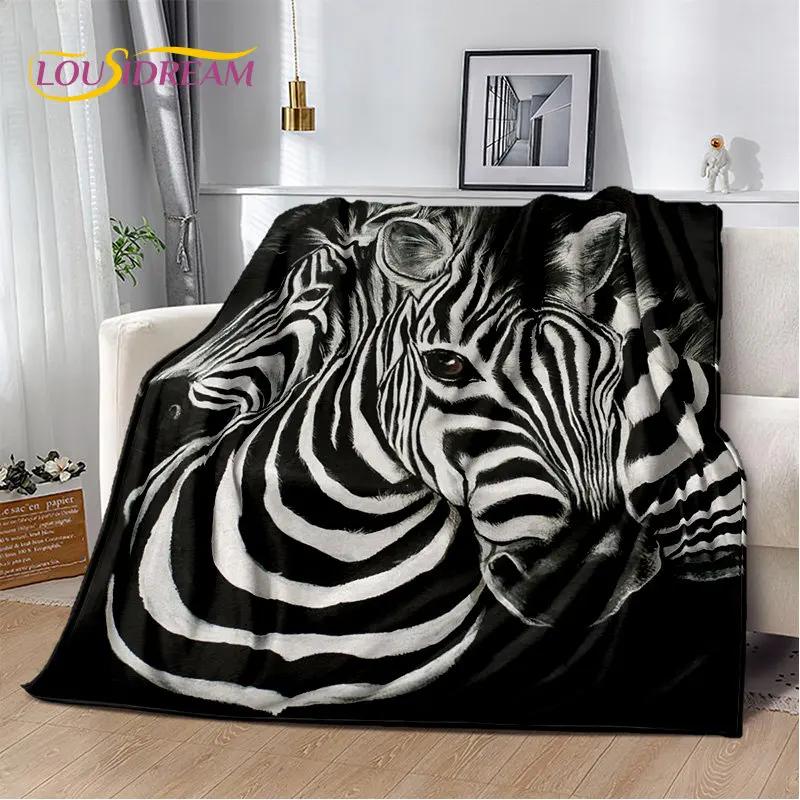Wild Animal Zebra Soft Plush Blanket,Flannel Blanket Throw Blanket for Living Room Bedroom Bed Sofa Picnic Cover Bettdecke Kids