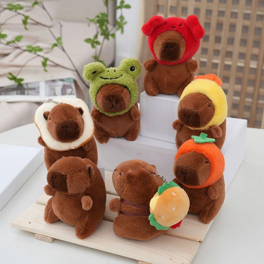 Cute Toy Simulation Capybara Pendant Cartoon Capybara Fluffty Animal Doll Birthday Gift