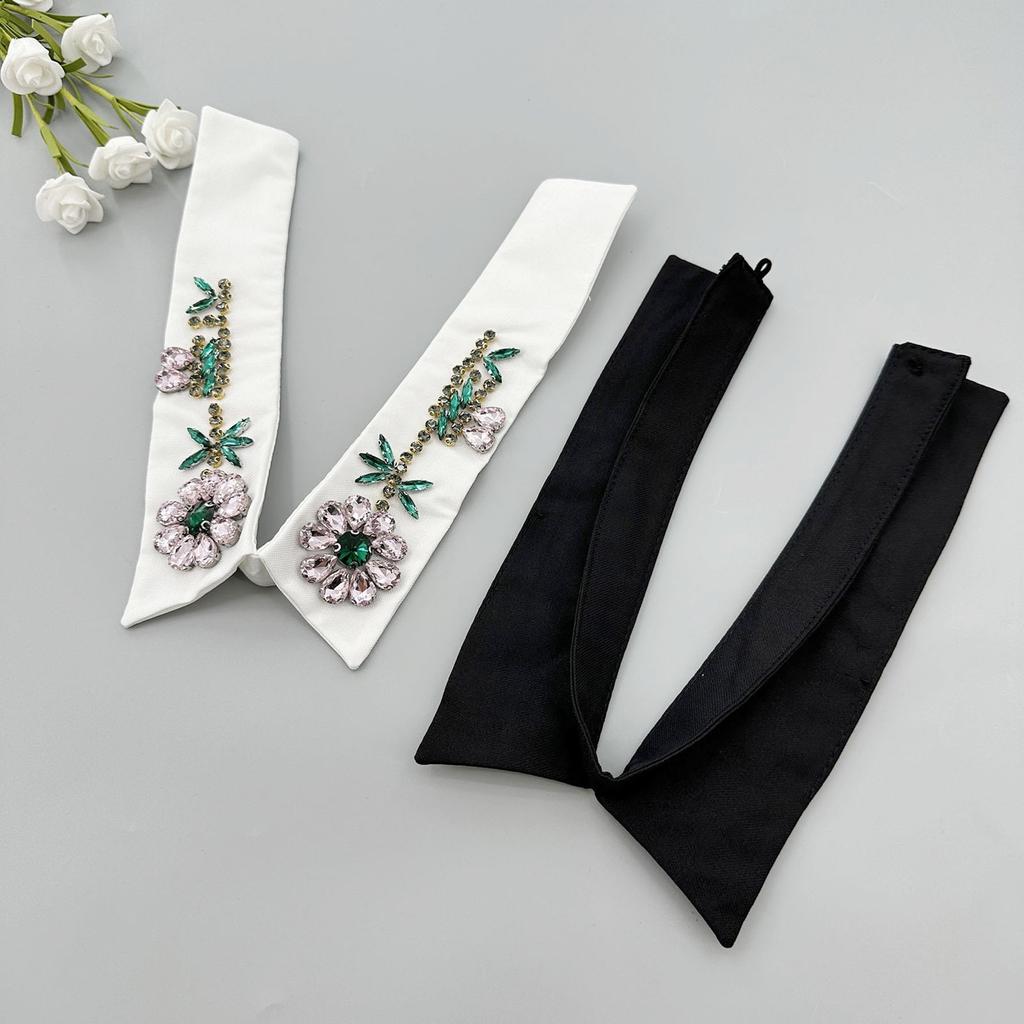 Woman Rhinestone Lapel Collar Shawl Decorative False Collar Elegant Removable Collar Sweater Shirt Collar for Women