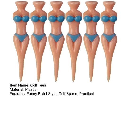 6 шт. футболок для гольфа, разноцветные бикини-футболки для гольфа, пластиковые телесные футболки для гольфа с изображением человека