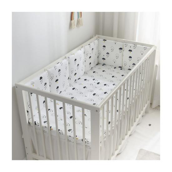 6Pcs Crib Liner Anti-Collision Breathable Cushioned Padded for Baby Crib Bumper Adjustable Washable