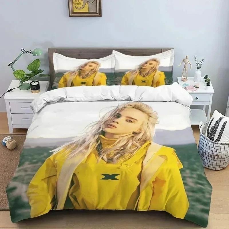 E-EilishS Singer B-BillieS Duvet Cover Set Soft Wash Bed 3 Piece Summer Comfortable Student Dormitory Home Baby Bedding seller