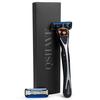 Black Spider Manual Man Razor with Trimmer, Men's Shaver, 1 Razor+2 Refills