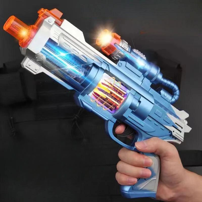 Светодиодный светящийся пистолет AK47, игрушечный электрический светящийся игрушечный пистолет, ослепительный боевой звук, уникальный телескопический пистолет для детей, подарок