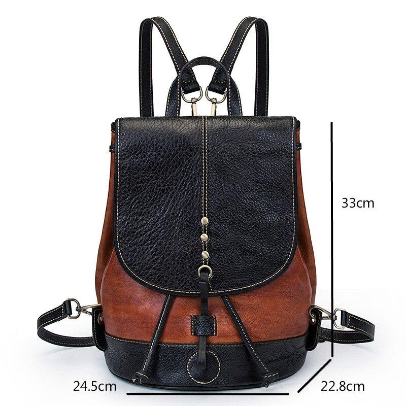 Johnature Рюкзак из натуральной кожи в стиле ретро, ​​женская дорожная сумка, большая вместимость, первый слой, женский рюкзак из воловьей кожи, студенческие сумки