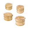 Wooden Steaming Rice Bucket Reusable with Cover for Home Restaurant Kitchen