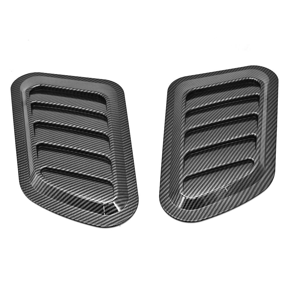For Dodge Ram Carbon Fiber Racing Front Car Hood Air Flow Vent Decor Trim 2Pcs