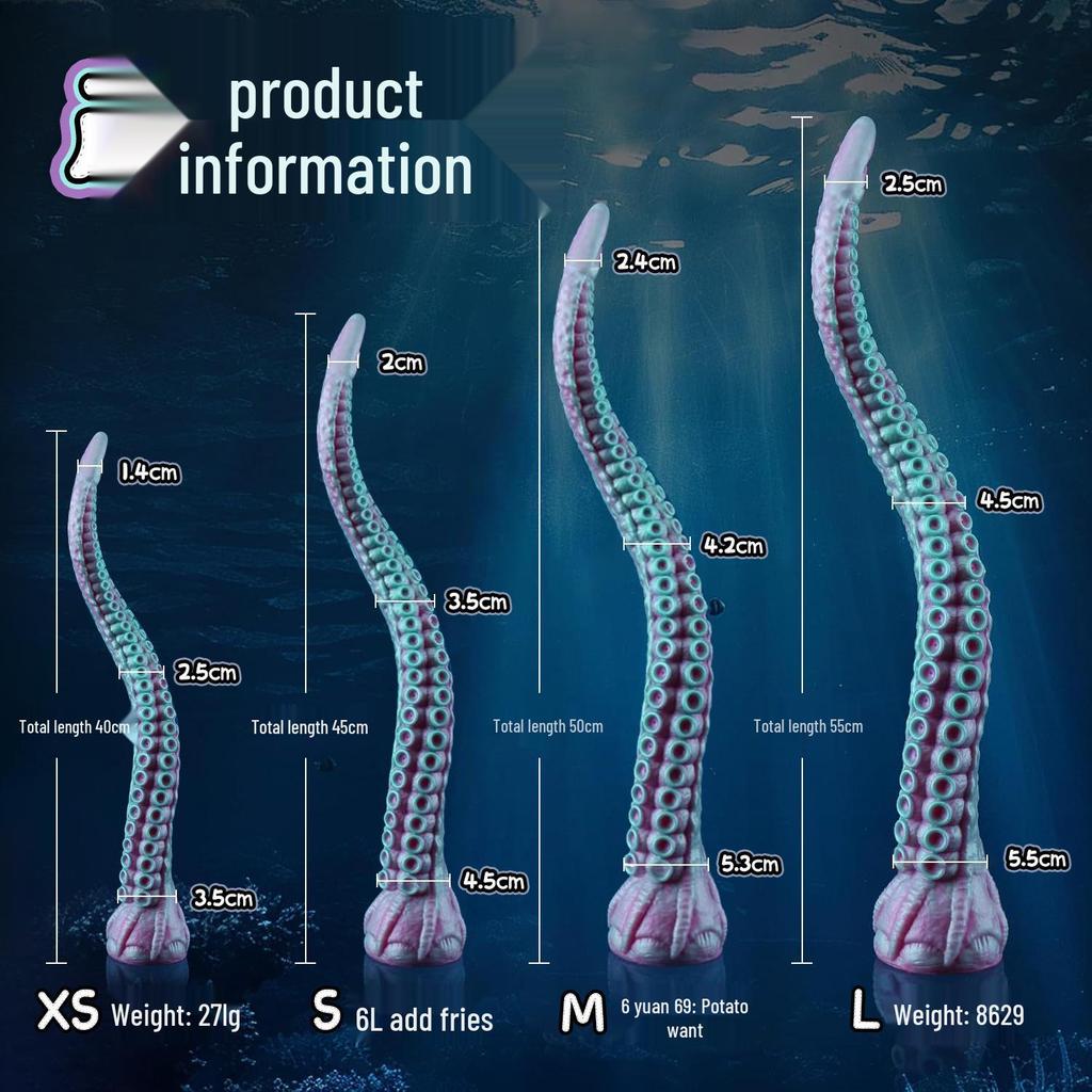 A184 Силиконовый Щупальце Осьминога Игрушка - Фиолетовый и Зеленый Анальный Стимулятор для Мужчин и Женщин, SM Супер Длинный Реалистичный Дизайн.